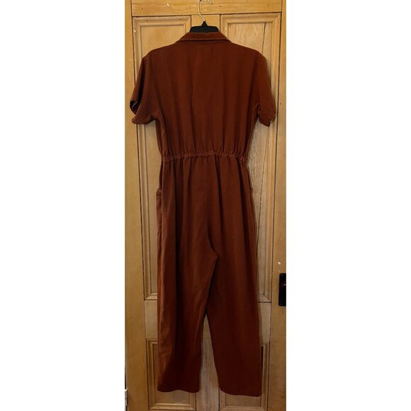 Noble Womens Adult Utility Suit Zip Up Pockets Jumpsuit Size Medium Brown RARE - Picture 9 of 11